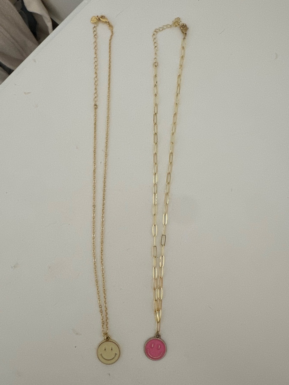 Gold Smiley Pendant Necklace - Women Jewelry